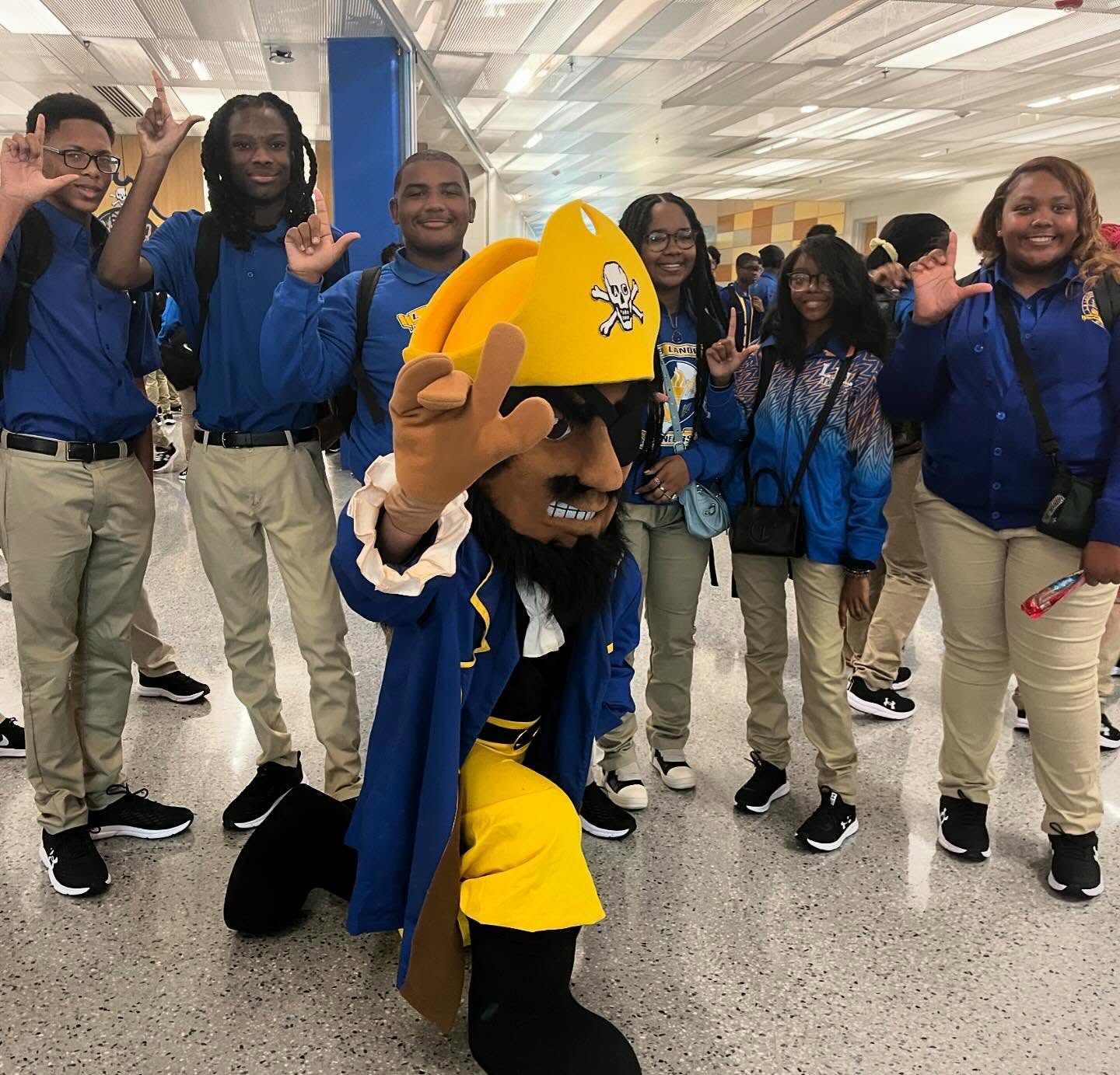 Students posing together and participating in school activities